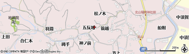 徳島県徳島市北山町五反地周辺の地図
