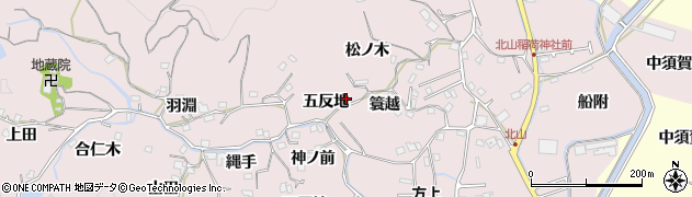 徳島県徳島市北山町（五反地）周辺の地図
