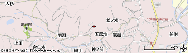 徳島県徳島市北山町（松ノ木）周辺の地図