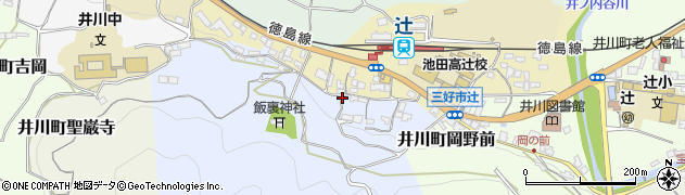 徳島県三好市井川町野津後周辺の地図
