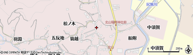 徳島県徳島市北山町（銭亀坂）周辺の地図