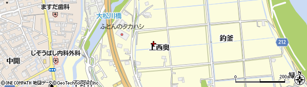 徳島県徳島市大松町（上西奥）周辺の地図