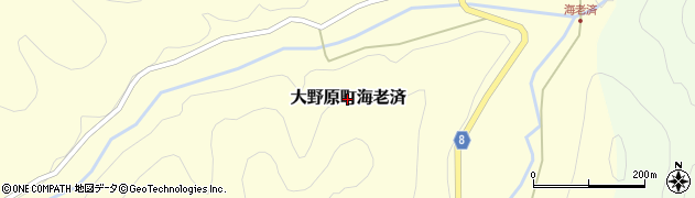 香川県観音寺市大野原町海老済周辺の地図