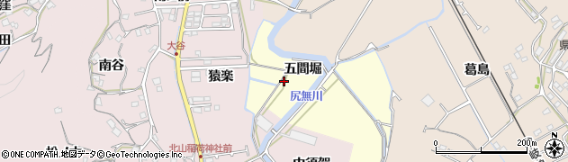 徳島県徳島市方上町五間堀周辺の地図