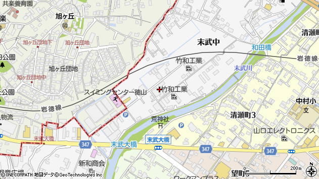 〒744-0023 山口県下松市末武中和田の地図