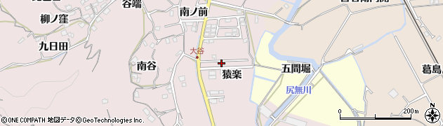徳島県徳島市大谷町（猿楽）周辺の地図