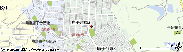 愛媛県今治市唐子台東周辺の地図