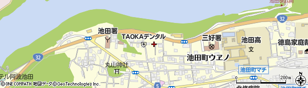 徳島県三好市池田町ウヱノ3077周辺の地図