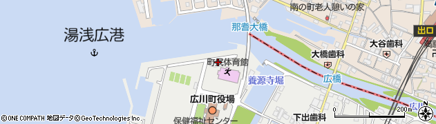 広川町役場　学校給食センター周辺の地図