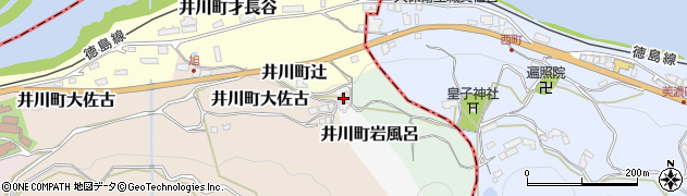 徳島県三好市井川町岩風呂周辺の地図
