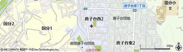 愛媛県今治市唐子台西周辺の地図