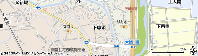 徳島県徳島市西須賀町（下中須）周辺の地図
