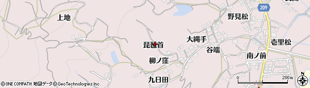徳島県徳島市大谷町（琵琶首）周辺の地図