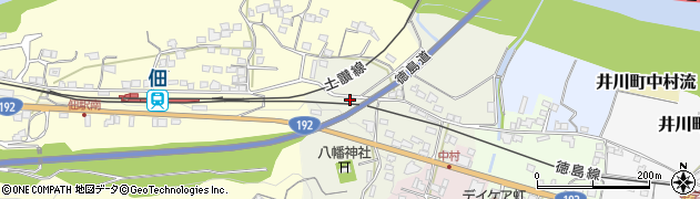 徳島県三好市井川町八幡32周辺の地図