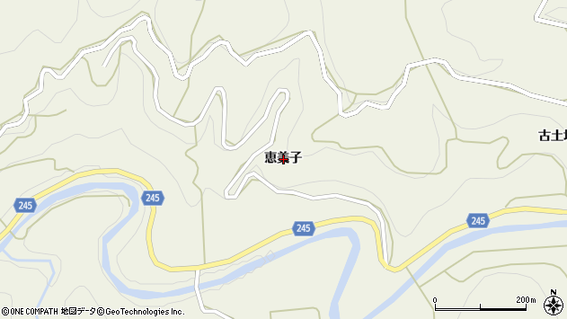 〒779-3505 徳島県吉野川市美郷古土地の地図