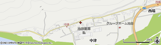 徳島県三好市池田町州津（中津）周辺の地図