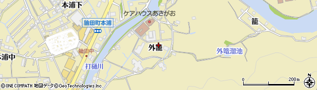 徳島県徳島市大原町（外籠）周辺の地図