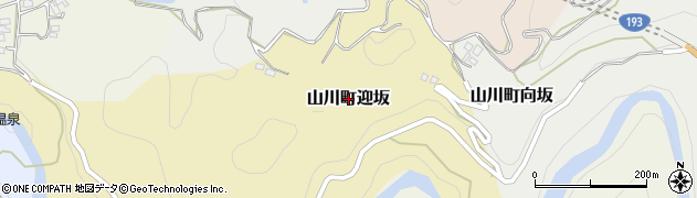 徳島県吉野川市山川町迎坂周辺の地図