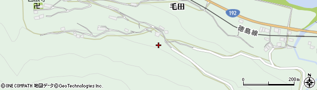 徳島県東みよし町（三好郡）毛田周辺の地図