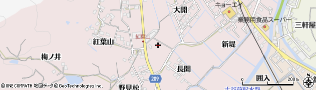 徳島県徳島市大谷町長開周辺の地図
