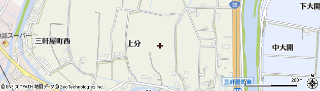 徳島県徳島市三軒屋町周辺の地図