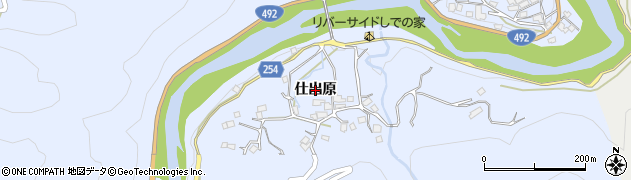 徳島県美馬市穴吹町口山（仕出原）周辺の地図