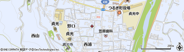 徳島県つるぎ町（美馬郡）貞光（西浦）周辺の地図