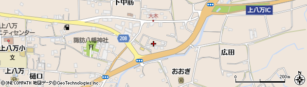 徳島県徳島市上八万町下中筋104周辺の地図
