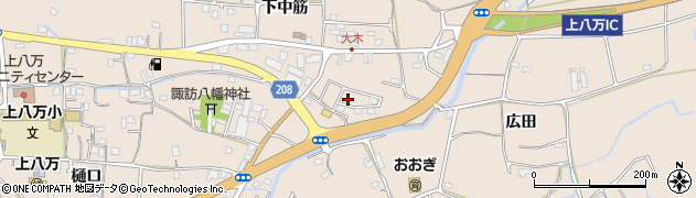 徳島県徳島市上八万町下中筋103周辺の地図
