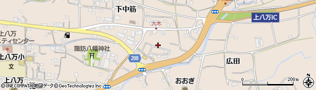 徳島県徳島市上八万町下中筋105周辺の地図