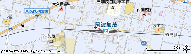 阿波加茂駅周辺の地図