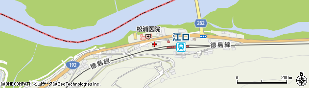 江口郵便局周辺の地図