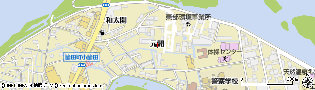 徳島県徳島市論田町元開周辺の地図