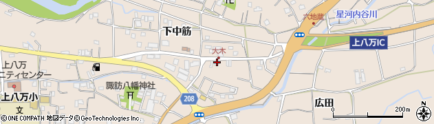 徳島県徳島市上八万町下中筋113周辺の地図