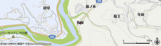 徳島県美馬市穴吹町穴吹魚帰周辺の地図