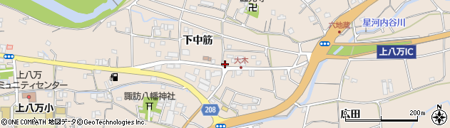 徳島県徳島市上八万町下中筋122周辺の地図