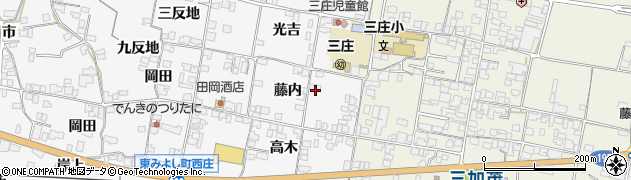 徳島県東みよし町（三好郡）西庄（藤内）周辺の地図