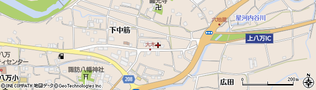 徳島県徳島市上八万町下中筋140周辺の地図