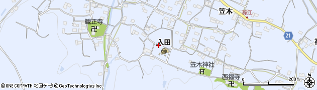 徳島県徳島市入田町笠木10周辺の地図