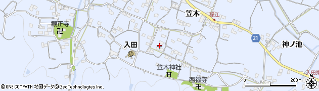 徳島県徳島市入田町笠木241周辺の地図
