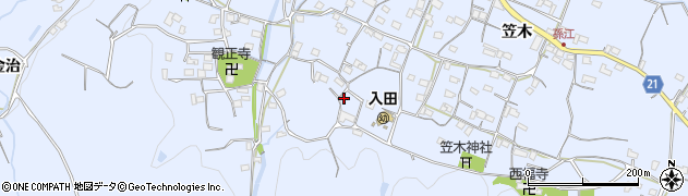 徳島県徳島市入田町笠木9周辺の地図