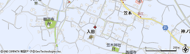 徳島県徳島市入田町（笠木）周辺の地図