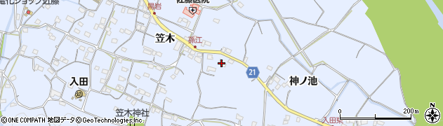 徳島県徳島市入田町笠木307周辺の地図