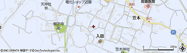 徳島県徳島市入田町笠木58周辺の地図
