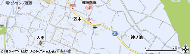徳島県徳島市入田町笠木303周辺の地図