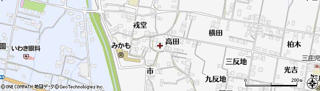 徳島県東みよし町（三好郡）西庄（高田）周辺の地図