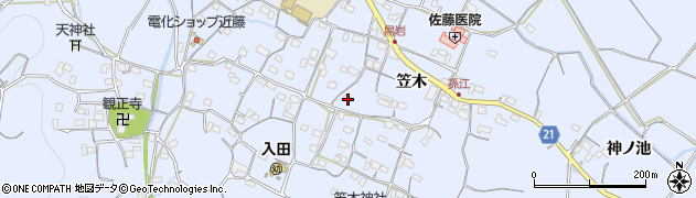 徳島県徳島市入田町笠木231周辺の地図