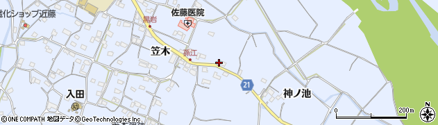 徳島県徳島市入田町笠木177周辺の地図