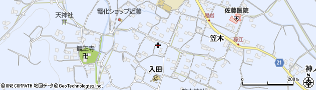 徳島県徳島市入田町笠木63周辺の地図
