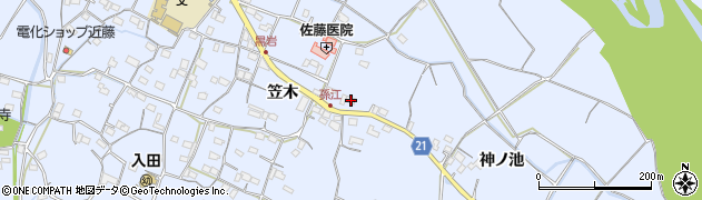 徳島県徳島市入田町笠木181周辺の地図